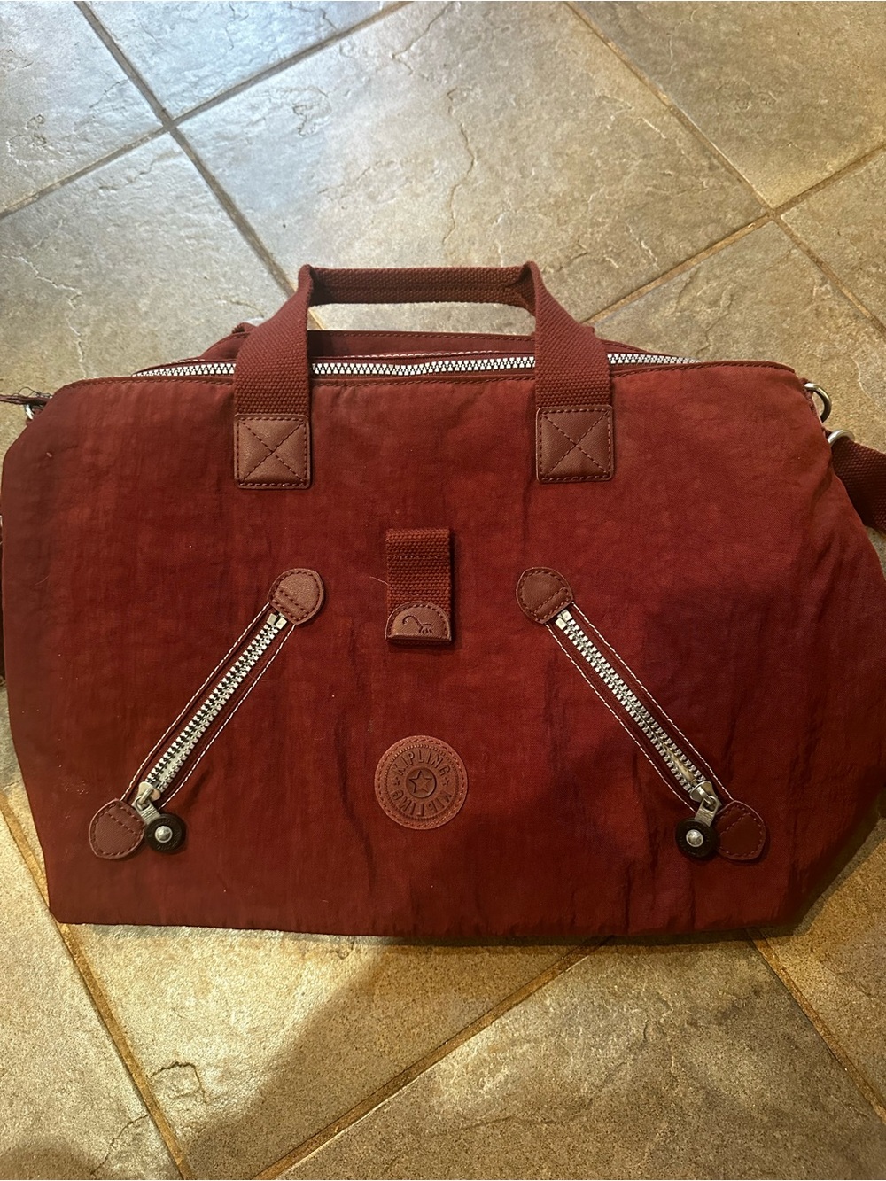 Kipling Deep Burgundy Weekend Duffel Bag